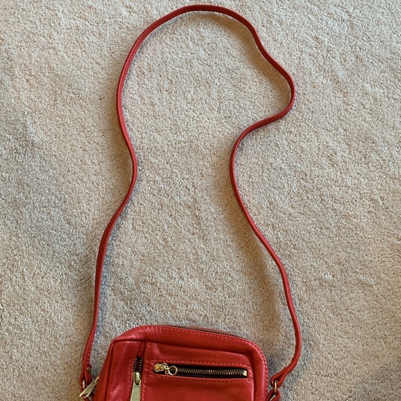 Genuine leather red crossbody handbag - Picture 5 of 6